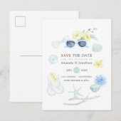 Invitation de mariage d'été à l'aquarelle amusante (Devant / Derrière)