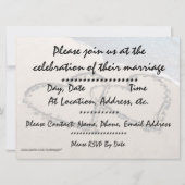 Invitation de mariage Deux cœurs dans la plage de  (Dos)
