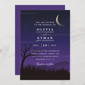 invitation de mariage d'Halloween violet (Devant / Derrière)