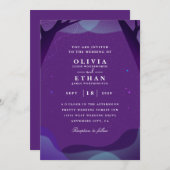 invitation de mariage d'Halloween violet (Devant / Derrière)