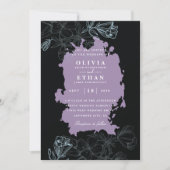 invitation de mariage d'Halloween violet (Devant)