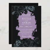 invitation de mariage d'Halloween violet (Devant / Derrière)