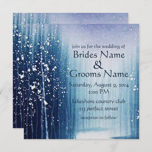 Invitation de mariage d'hiver (Devant / Derrière)