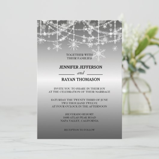 Invitation de mariage d'hiver (Debout devant)