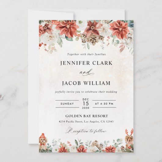 Invitation de mariage d'hiver (Devant)