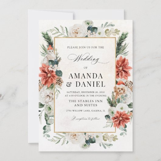 Invitation de mariage d'hiver (Devant)