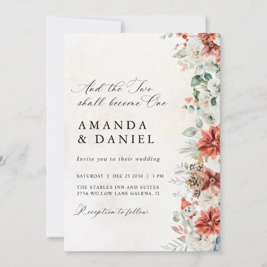 Invitation de mariage d'hiver (Devant)