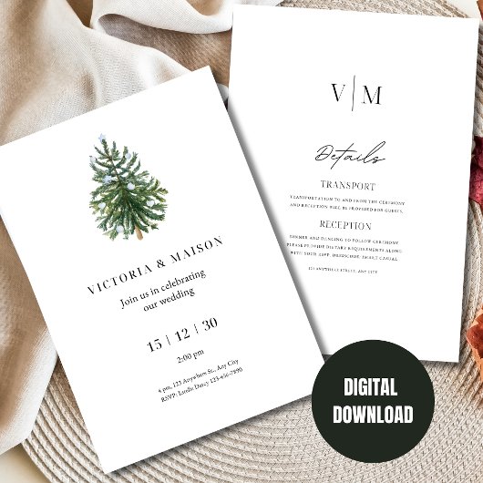 Invitation de mariage d'hiver