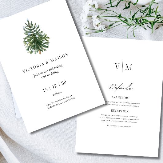 Invitation de mariage d'hiver