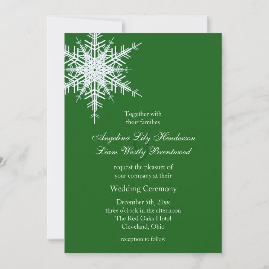 Invitation de mariage d'hiver (Devant)
