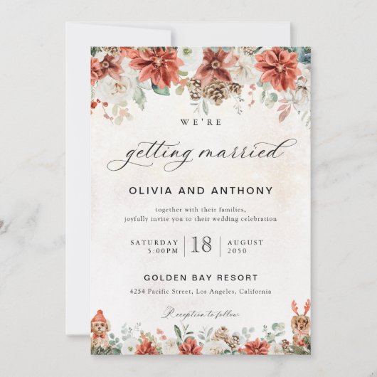 Invitation de mariage d'hiver (Devant)