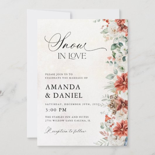 Invitation de mariage d'hiver (Devant)
