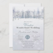 Invitation de mariage d'hiver arbre enneigé (Devant)