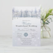 Invitation de mariage d'hiver arbre enneigé (Debout devant)