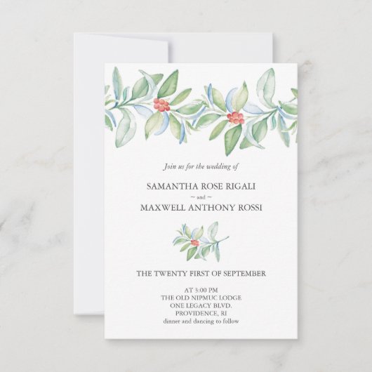 Invitation de mariage d'hiver avec code QR (Devant)