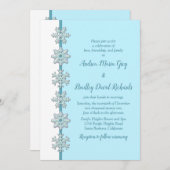 Invitation de mariage d'hiver | Boutons de flocons (Devant / Derrière)