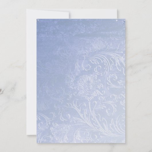 Invitation de mariage d'hiver Crystal Blue (Dos)