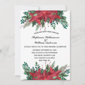 Invitation de mariage d'hiver de Noël à fleurs de  (Devant)