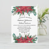 Invitation de mariage d'hiver de Noël à fleurs de  (Debout devant)