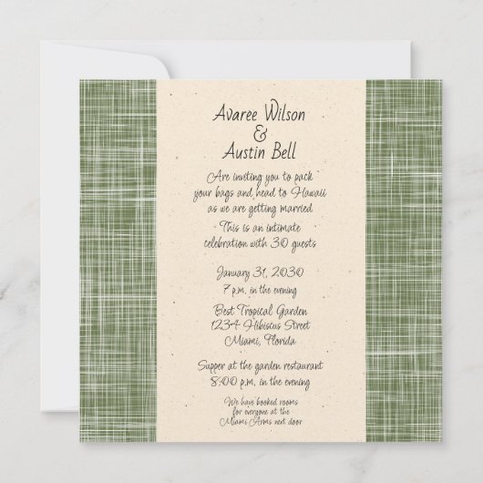 Invitation De Mariage D'Hiver En Floride (Dos)