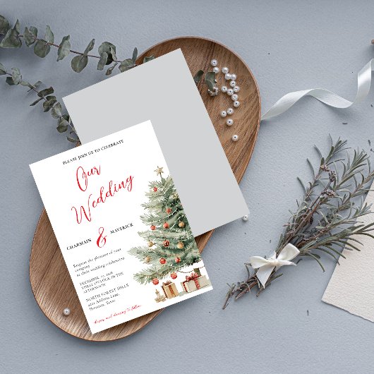 Invitation de mariage d'hiver et de fêtes