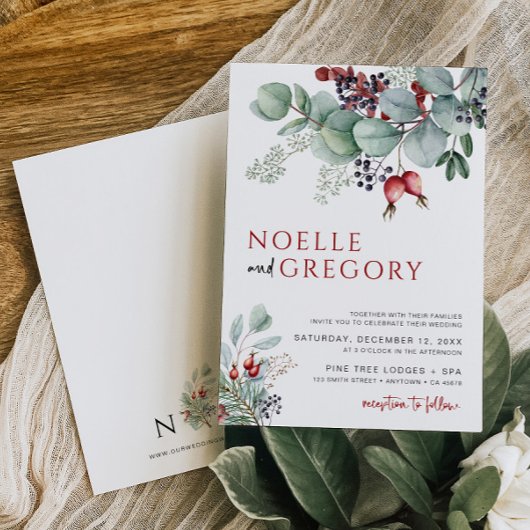 Invitation de mariage d'hiver Eucalyptus Botanical