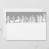 Invitation de mariage d'hiver gris et blanc (Dos)