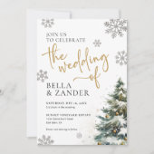 Invitation de mariage d'hiver, Mariage de Noël (Devant)