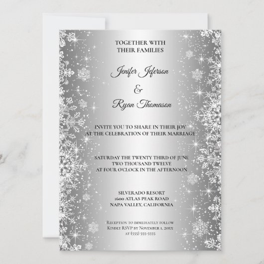 Invitation de mariage d'hiver mignonne (Devant)