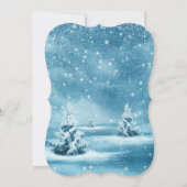 Invitation de mariage d'hiver - Neige bleue et bla (Dos)