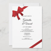 Invitation de mariage d'hiver Red Bows (Devant)