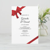 Invitation de mariage d'hiver Red Bows (Debout devant)