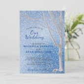 Invitation de mariage d'hiver Rustic Wonderland (Debout devant)