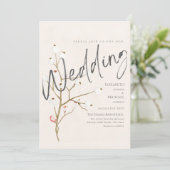 Invitation de mariage d'hiver Willow Print ou numé (Debout devant)
