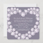 Invitation de mariage diamant coeur 60 fête (Dos)
