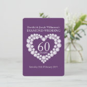 Invitation de mariage diamant coeur 60ème fête (Debout devant)