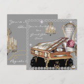 Invitation de mariage diamant vintage (Devant / Derrière)