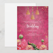 Invitation de mariage Digital Peacock mariage indi (Devant / Derrière)
