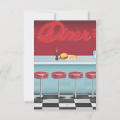 Invitation de mariage diner vintage rétro (Dos)