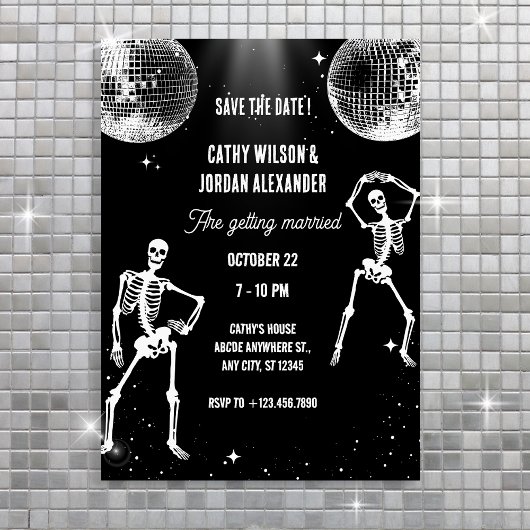 Invitation de mariage disco pour soirée dansante d