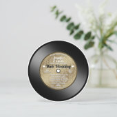 Invitation de mariage disque vinyle rétro (Debout devant)