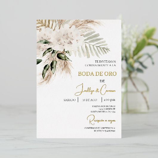 Invitation de mariage d'or (Debout devant)