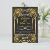 Invitation de mariage dorée (Debout devant)