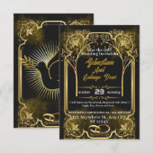 Invitation de mariage dorée (Devant / Derrière)