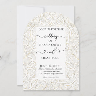 Invitation de mariage dorée