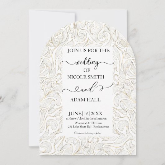 Invitation de mariage dorée (Devant)