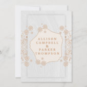 Invitation de mariage dorée et blanche (Dos)