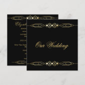 Invitation de mariage dorée glamour (Devant / Derrière)