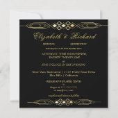 Invitation de mariage dorée glamour (Dos)