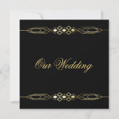 Invitation de mariage dorée glamour (Devant)